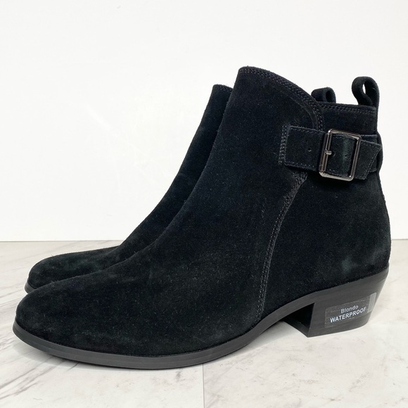 New! Blondo Saddie Waterproof Black Suede Bootie 7M - Picture 1 of 14